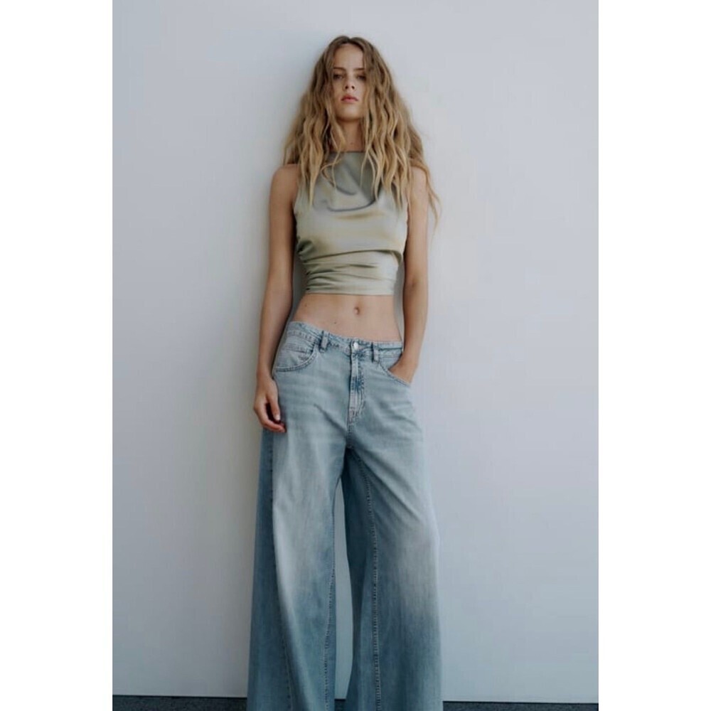 Zara Open Back Satin Effect Top XS - Picture 2 of 8